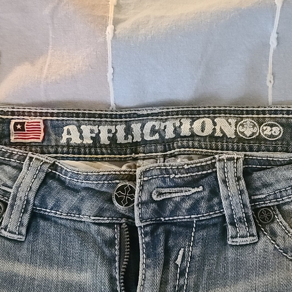 Affliction Women Bootcut Jeans Jade Wing Cutout - Picture 5 of 7